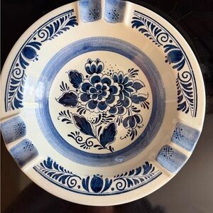 Vintage hand- painted Delft pottery ashtray